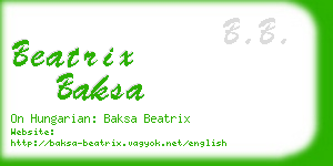 beatrix baksa business card